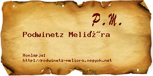 Podwinetz Melióra névjegykártya